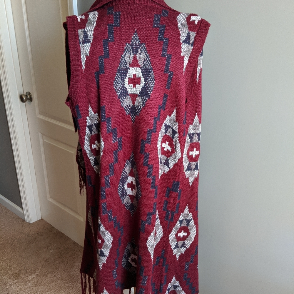 Fringed cardigan duster